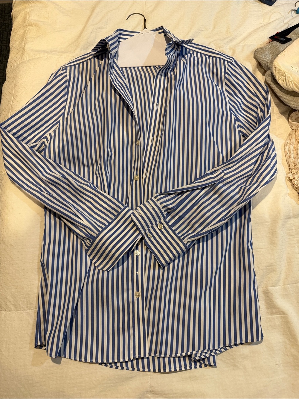 Charles Tyrwhitt Blue and White Vertical Stripe Dress Shirt
